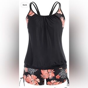 Hanna Nikole Womens Plus Size Tankini Top with Shorts Swimsuit-Size 24W  NWT